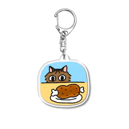 お肉を狙う鯛ちゃん Acrylic Key Chain