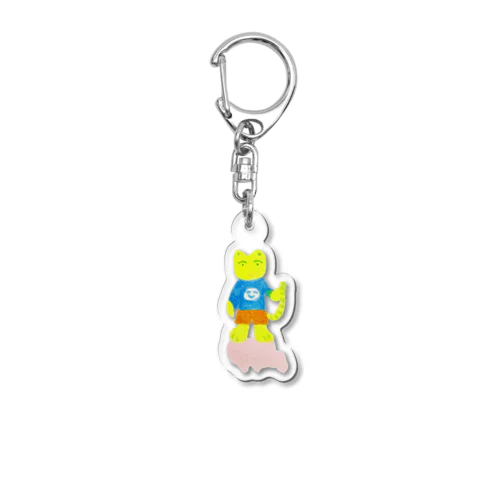 しっぽのシマを見せるネコ🐱 Acrylic Key Chain