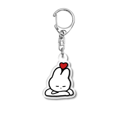 ハートうさぎ　ねむり Acrylic Key Chain