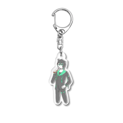 猫っぽい男の子　タピ飲みver. Acrylic Key Chain