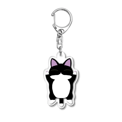 ねこさん・白黒靴下模様。 Acrylic Key Chain