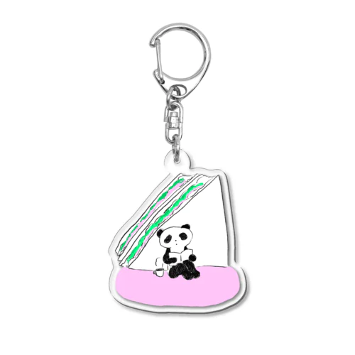 パンダとサンドイッチの午後 Acrylic Key Chain