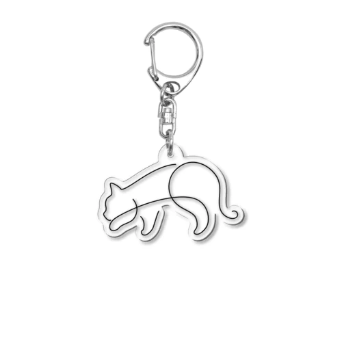 忍び歩きシンプル黒猫 Acrylic Key Chain