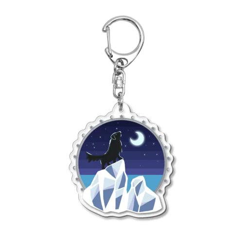 フラットコーテッドレトリバー×クール Acrylic Key Chain