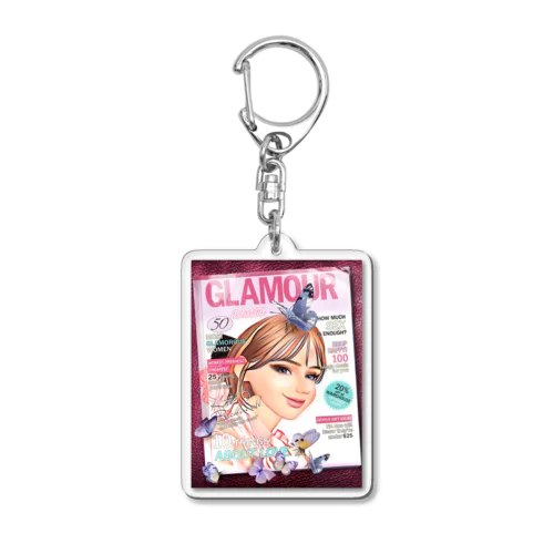 可愛い女の子＊ガール＊蝶 Acrylic Key Chain