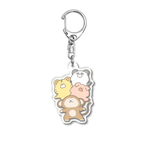 パンダ、トラ、ぶた、さる Acrylic Key Chain