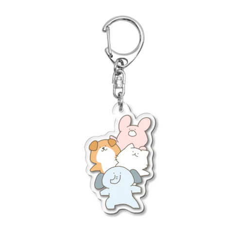 うさぎ、犬、猫、ゾウ Acrylic Key Chain