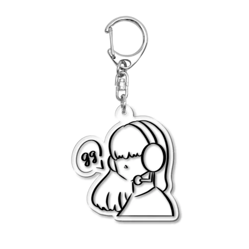 ゲーミングガール（ロングヘア　gg） Acrylic Key Chain