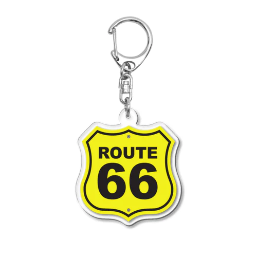 U.S. Route 66  ルート66　イエロー Acrylic Key Chain