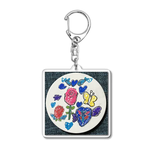 てーこのイラスト「しかく」 Acrylic Key Chain