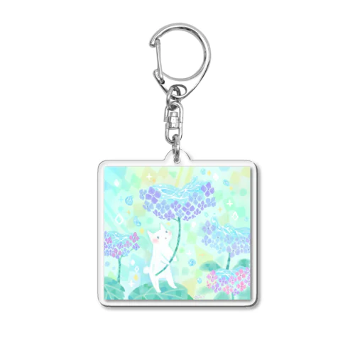 Hydrangea―水の器―白い生き物 Acrylic Key Chain