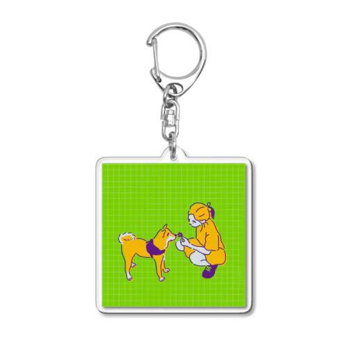 柴犬ポップライフ_4 Acrylic Key Chain