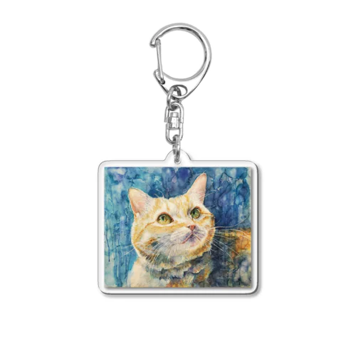 宙を見つめる猫 Acrylic Key Chain