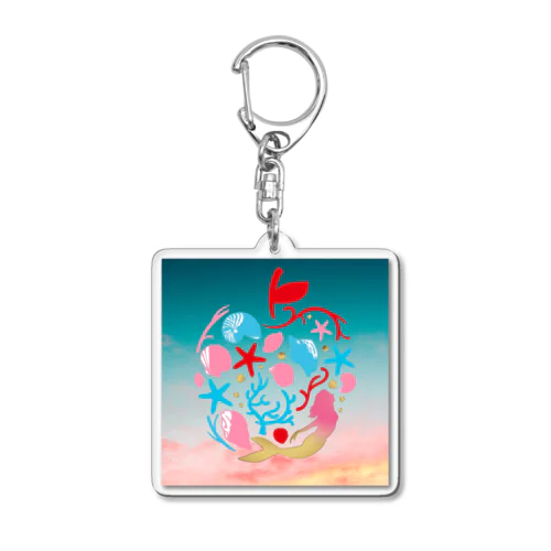 最上愛アンカリングピンクの空 Acrylic Key Chain