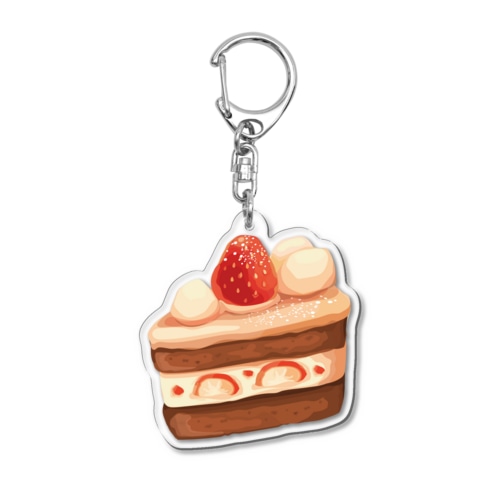 苺チョコケーキ Acrylic Key Chain