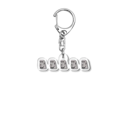 普通の色のモアイ(5連) Acrylic Key Chain