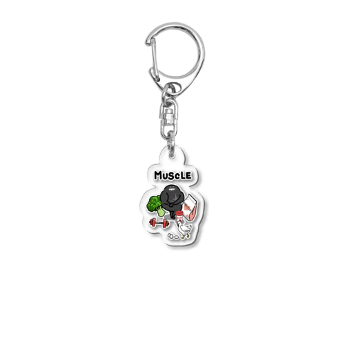 筋トレをしたいなんか黒いやつ Acrylic Key Chain