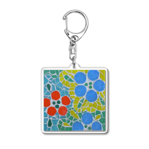 glass mosaic art -hana- Acrylic Key Chain