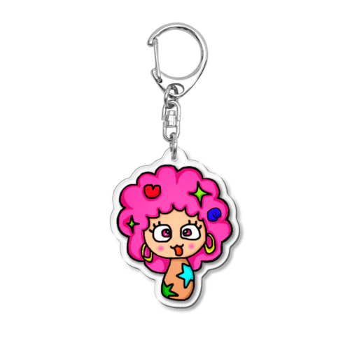 アフロきの子 Acrylic Key Chain