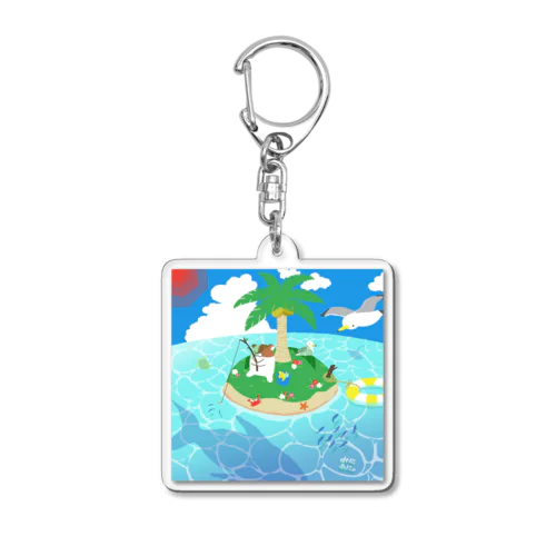 ケビンくん in 南の島 Acrylic Key Chain