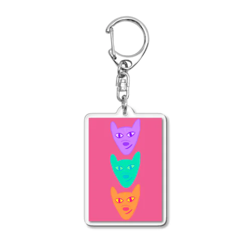 イヌマッスルきょうだいなかよく(背景あり/縦社会) Acrylic Key Chain