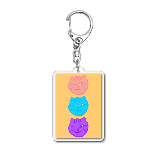 ネコマッチョきょうだいなかよく(背景あり/縦社会) Acrylic Key Chain