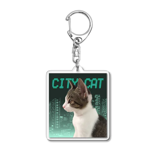 CITY CAT Acrylic Key Chain