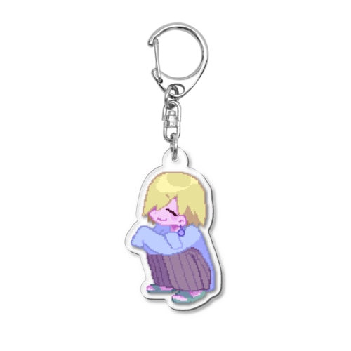 ドット絵おすわり Acrylic Key Chain