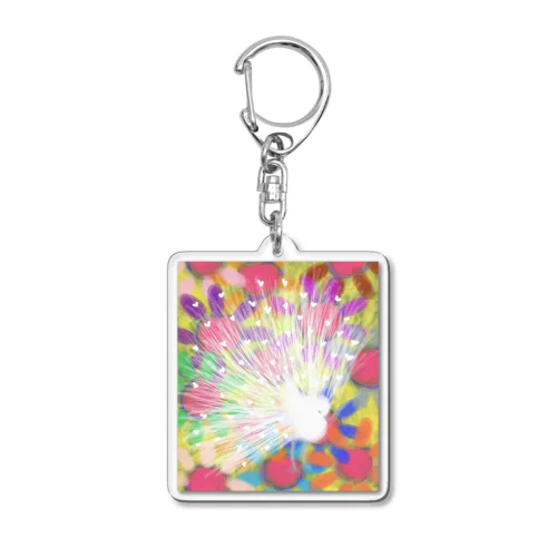 白孔雀 Acrylic Key Chain