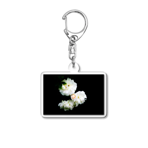 浮かび上がる白薔薇 Acrylic Key Chain