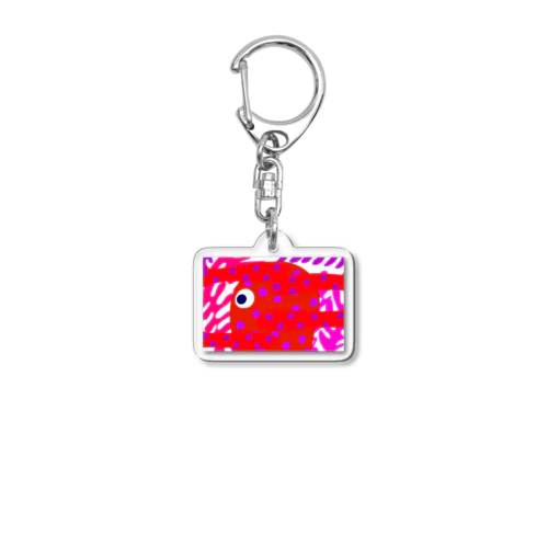 水玉柄のタコ Acrylic Key Chain