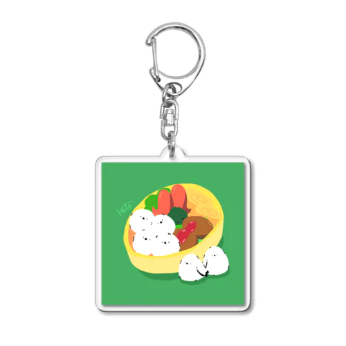 シマエナガ×お弁当 Acrylic Key Chain