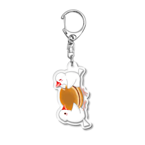 どら焼きと文鳥ず 縦長 Acrylic Key Chain