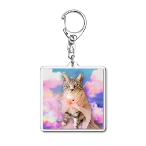 誇らしげなねこ Acrylic Key Chain