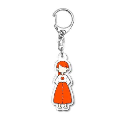 ねこTシャツとスカート。【２色】 Acrylic Key Chain