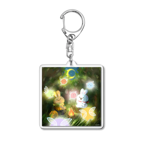 妖精の森とうさぎ Acrylic Key Chain