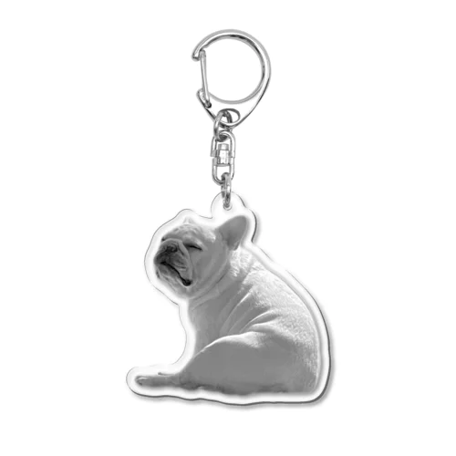 座り犬(切抜き) Acrylic Key Chain