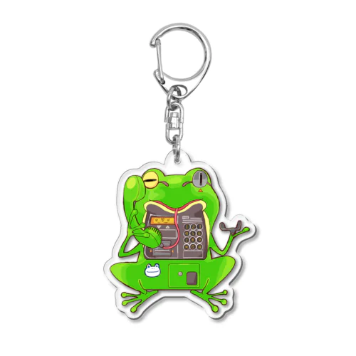 公衆電話カエル Acrylic Key Chain