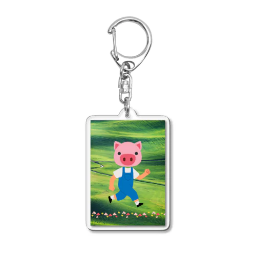 ぶーちゃんのお散歩 Acrylic Key Chain