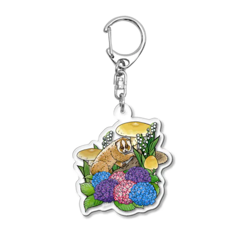 有毒動植綵絵スローロリス Acrylic Key Chain