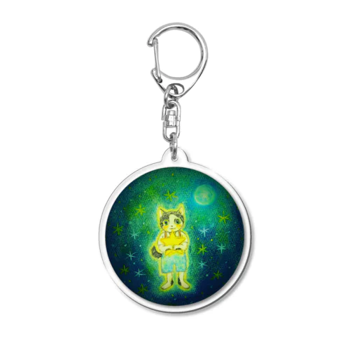 星月夜・猫の幻想物語 Acrylic Key Chain