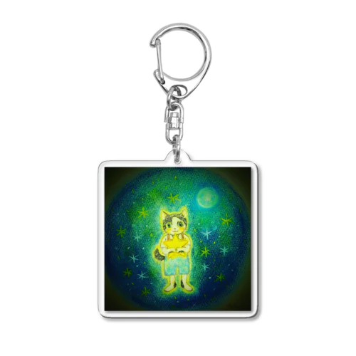 星月夜・猫の幻想物語 Acrylic Key Chain