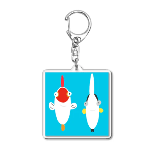 ギョっとして魚(白い魚チーム) Acrylic Key Chain