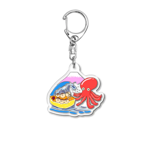 タコ焼きVSタコ Acrylic Key Chain