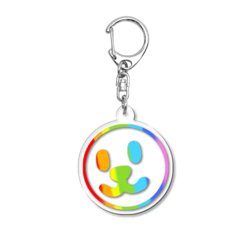 Smile Face Rainbow Line Acrylic Key Chain