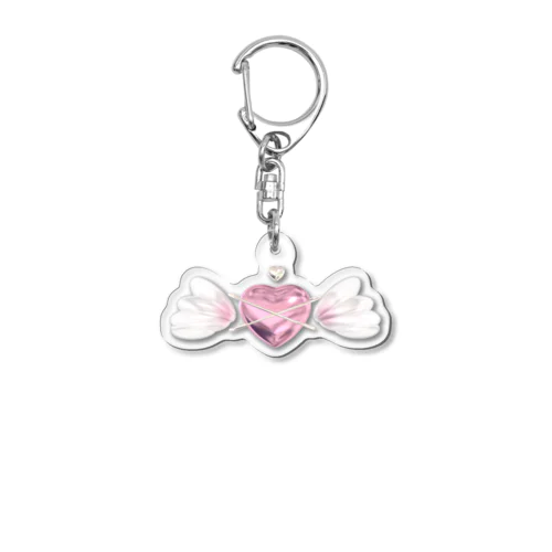 ピンク好きさんのための天使ハート Acrylic Key Chain