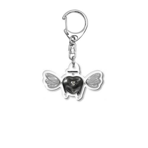 黒好きさんのための天使ハート Acrylic Key Chain