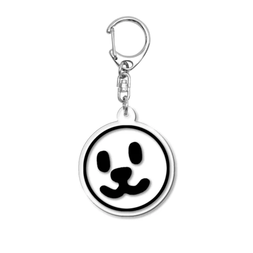 Smile Face Black Line Acrylic Key Chain