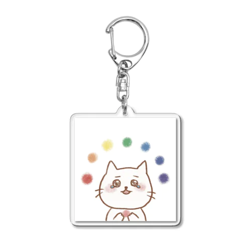 しろいねこ Acrylic Key Chain