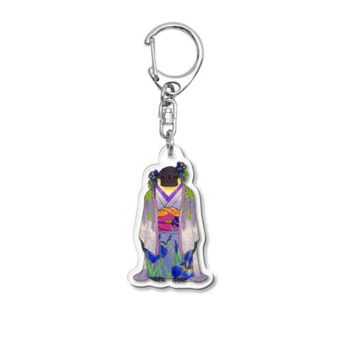 着物ぺんぎんーいずれは菖蒲かエンペラーー Acrylic Key Chain